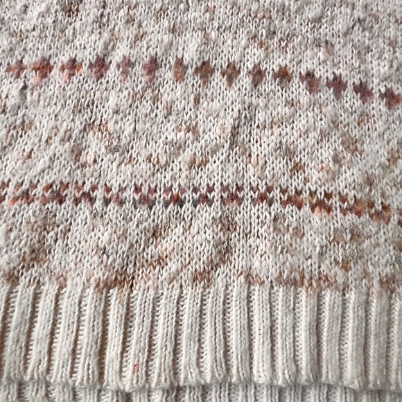 Free People Sleeveless Cowl Neck Tribal Knit Sweater XS Cream/Brown Western - Picture 9 of 9
